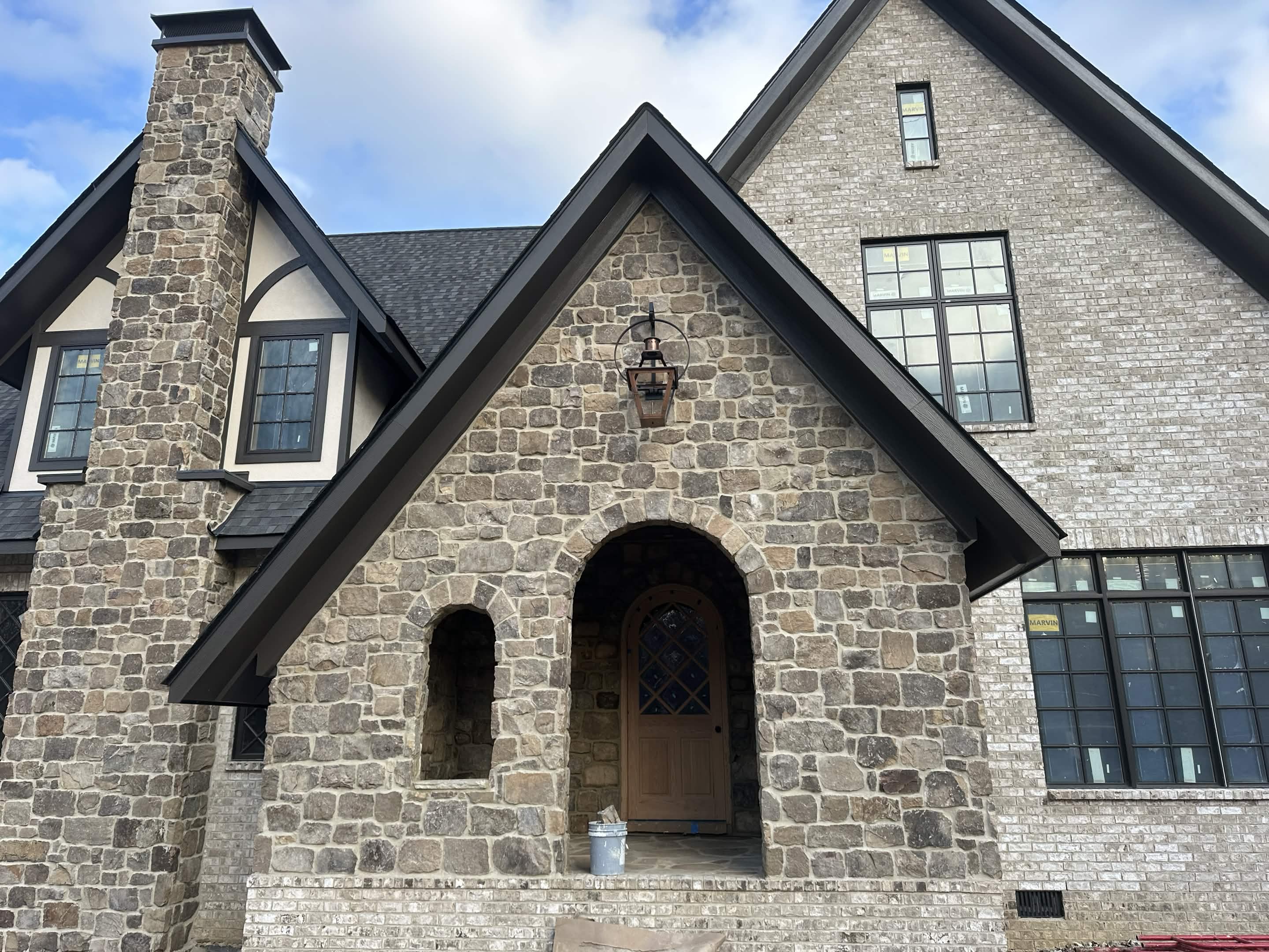 Cerros Construction stonework on luxury home